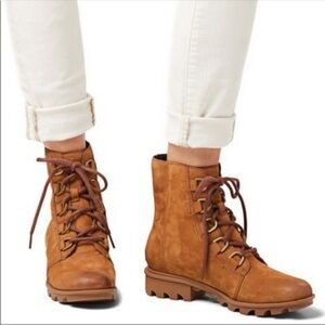 GUC Sorel ‘Phoenix Short Lace’ Waterproof Tan Lace-Up Boots (6.5) Retail $160